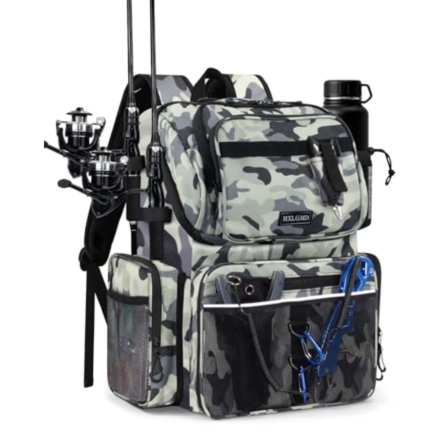 Fishing Equipment Holder - Fishing Backpack with Rod Holders 43L