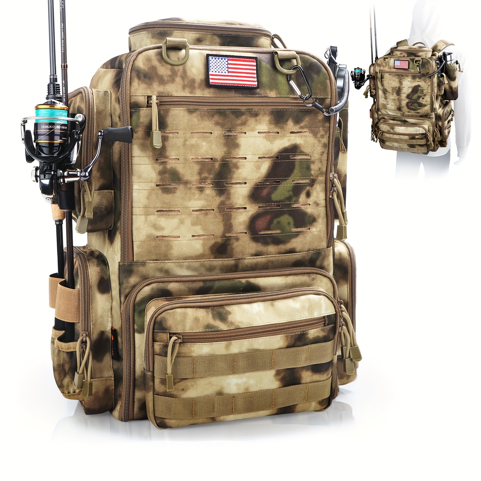 Fishing Equipment Holder - A Spacious 11.89gal Fishing Backpack Featuring