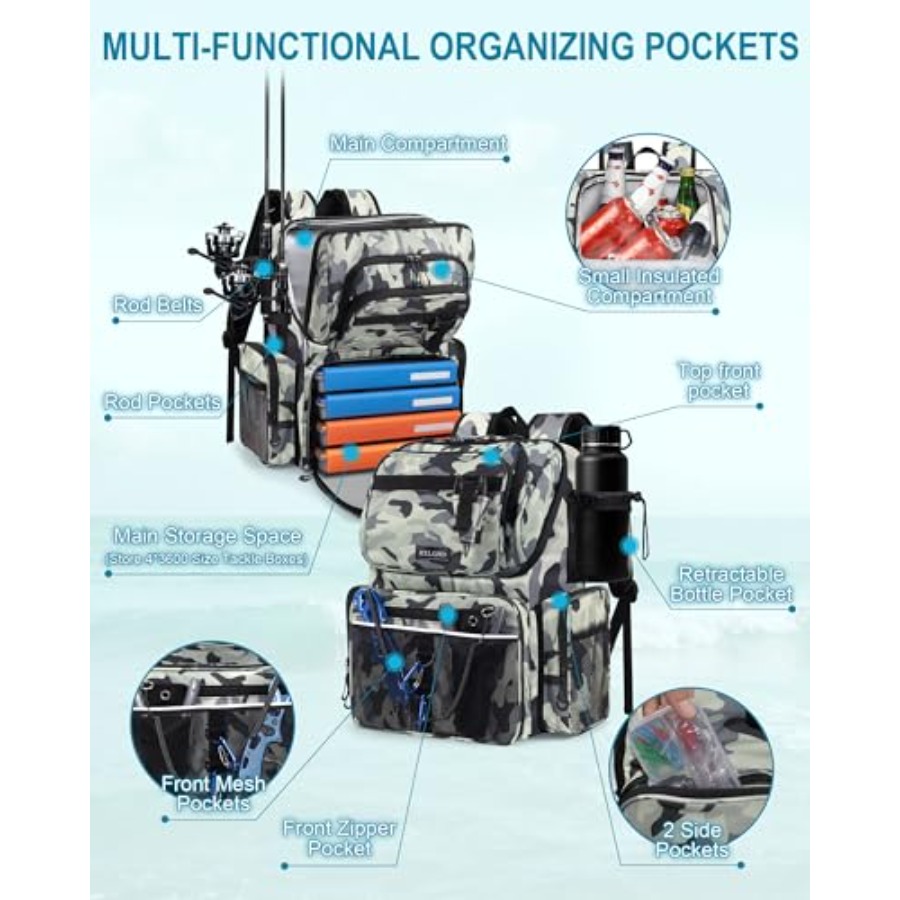 Fishing Backpack with Rod Hold – Fishing Equipment Holder Bewertung und Preis