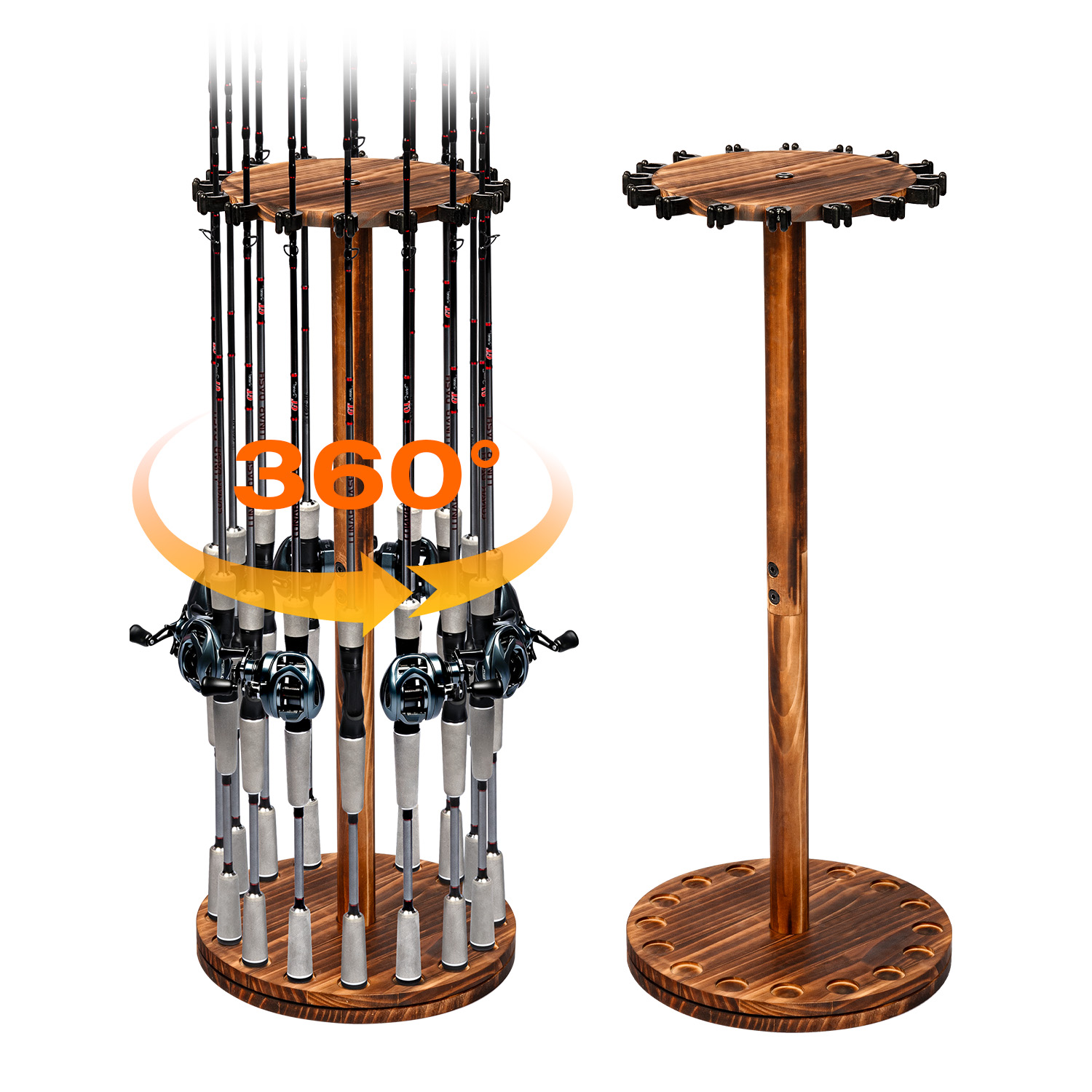 Round Carbonized Wood Fishing  – Fishing Equipment Holder Bewertung und Preis
