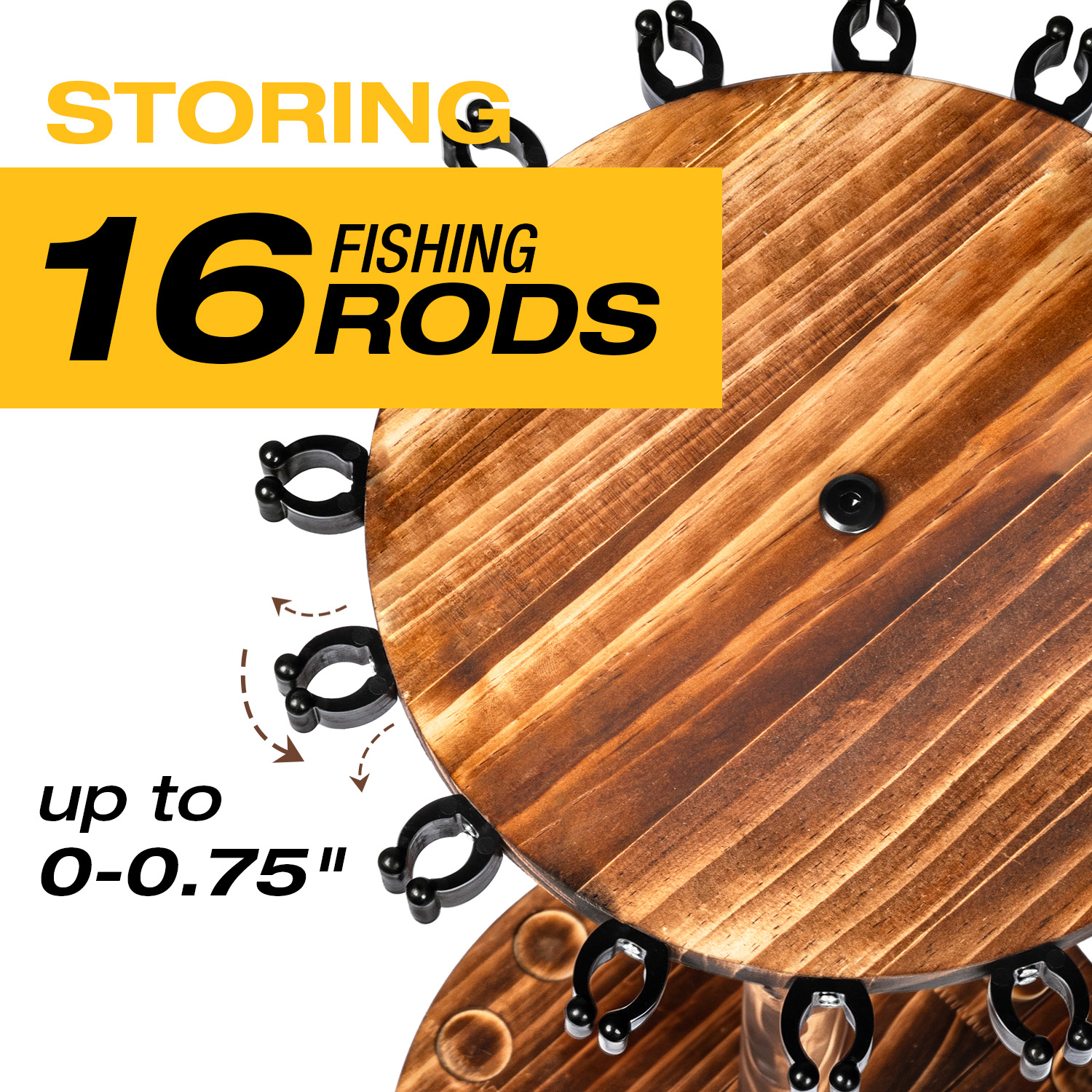 Round Carbonized Wood Fishing  – Fishing Equipment Holder Bewertung und Preis