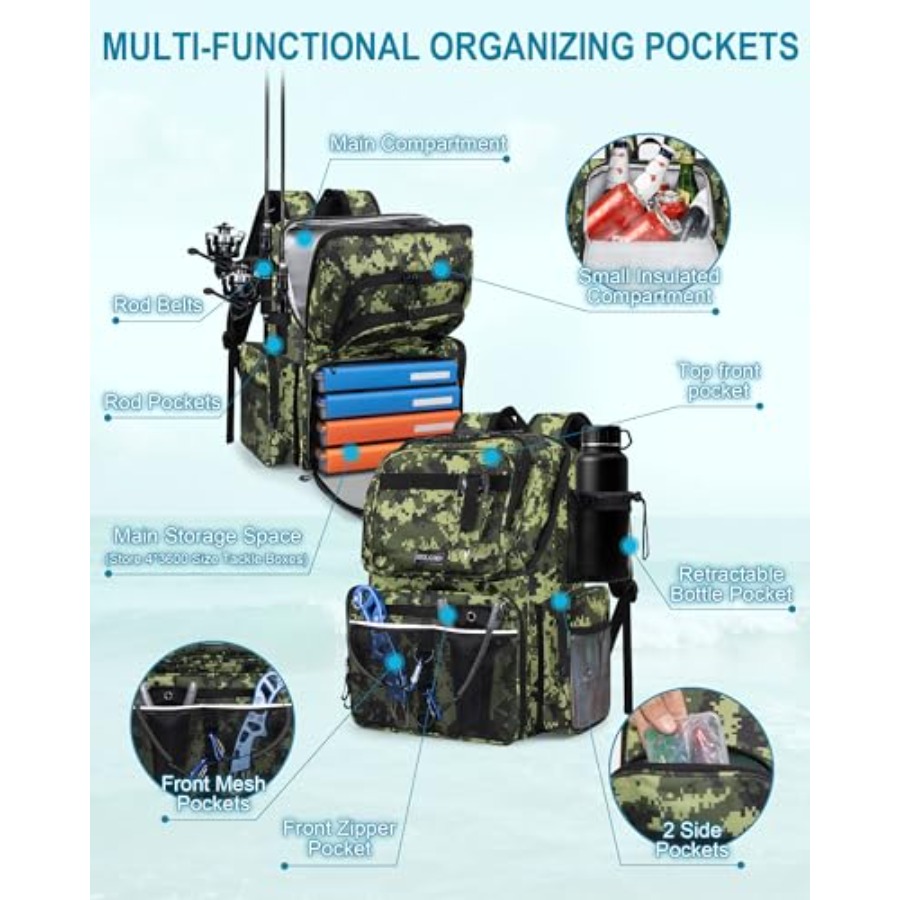 Fishing Backpack with Rod Hold – Fishing Equipment Holder Bewertung und Preis